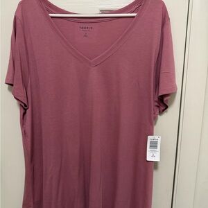 Torrid Mauve V-Neck Short Sleeve Tee